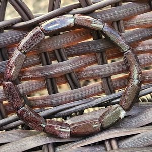 Colorful Quartz bracelet natural stone rectangular shape AKA Garden Quartz